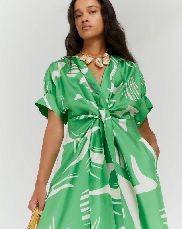Abito In Seta Matisse Verde Beatrice B