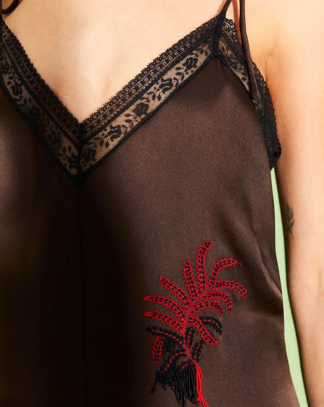 Abito Slipdress Con Ricami
