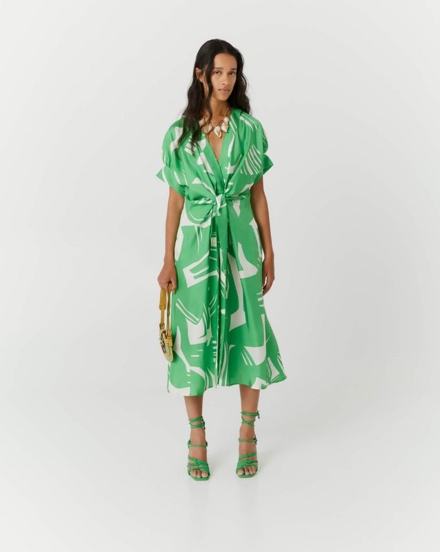 Abito In Seta Matisse Verde Beatrice B