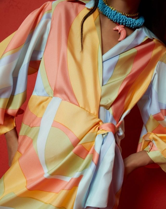 Abito in seta multicolor