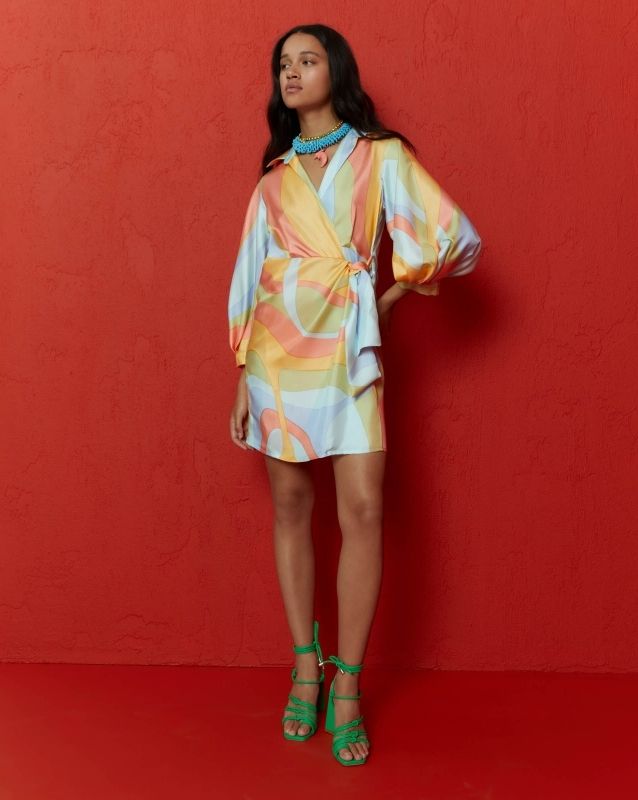 Abito in seta multicolor