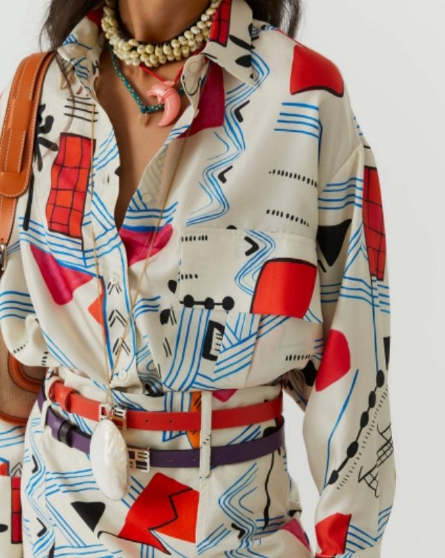 Camicia in seta Multicolor