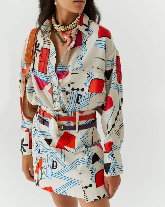 Camicia in seta Multicolor