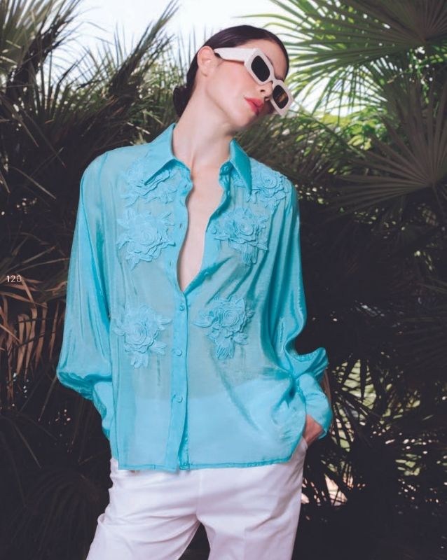 Camicia con fiori 3d Milva Mi