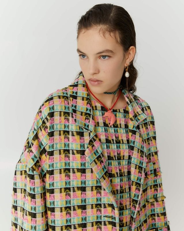 Giacca Rosa/Nero Jacquard Beatrice B
