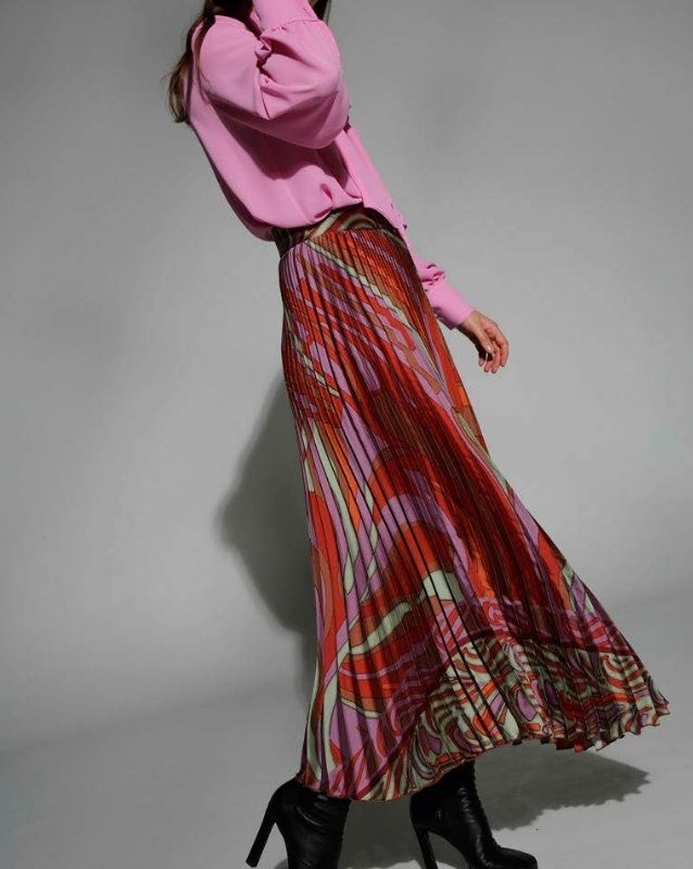 Gonna a pieghe multicolor Milva Mi